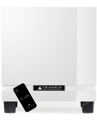 Triangle Thetis 300 aktif subwoofer beyaz parlak, kumandalı ön görünüm