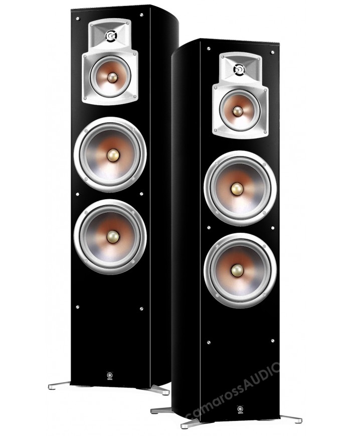 Yamaha NS-777 Siyah Kule Tipi Hoparlör Çifti, Gümüş Konili Sürücüler