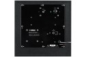 Yamaha NS-SW050 Subwoofer arka bağlantı paneli, siyah, ses ayar düğmeleri.