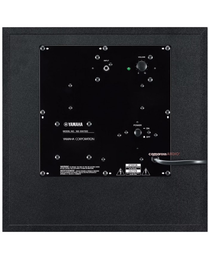 Yamaha NS-SW100 Subwoofer arka panel bağlantı ve kontrol girişleri.