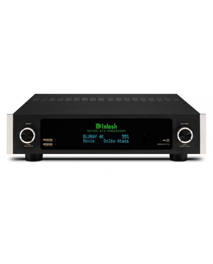 McIntosh MX100 A/V Processor siyah, 4K Blu-ray, Dolby Atmos destekli