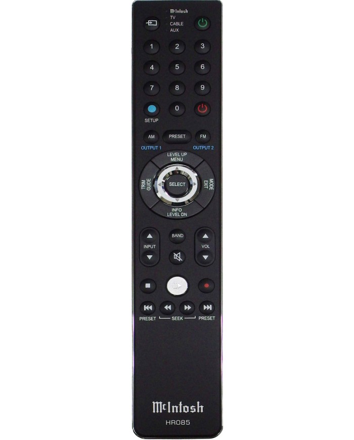 McIntosh MX100 A/V Processor kumandası, siyah, orijinal HR085 uzaktan kumanda.