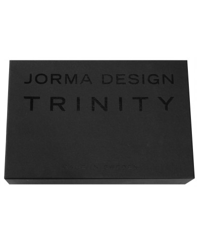 Jorma Design Trinity RCA Interconnects siyah kutu ambalajı, Made in Sweden.