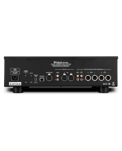 McIntosh MEN220 Oda Düzeltme Sistemi EQ arka panel bağlantıları siyah