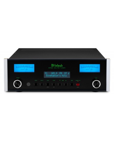 McIntosh MR89 AM/FM Tuner siyah, mavi VU metreli hifi radyo alıcısı.