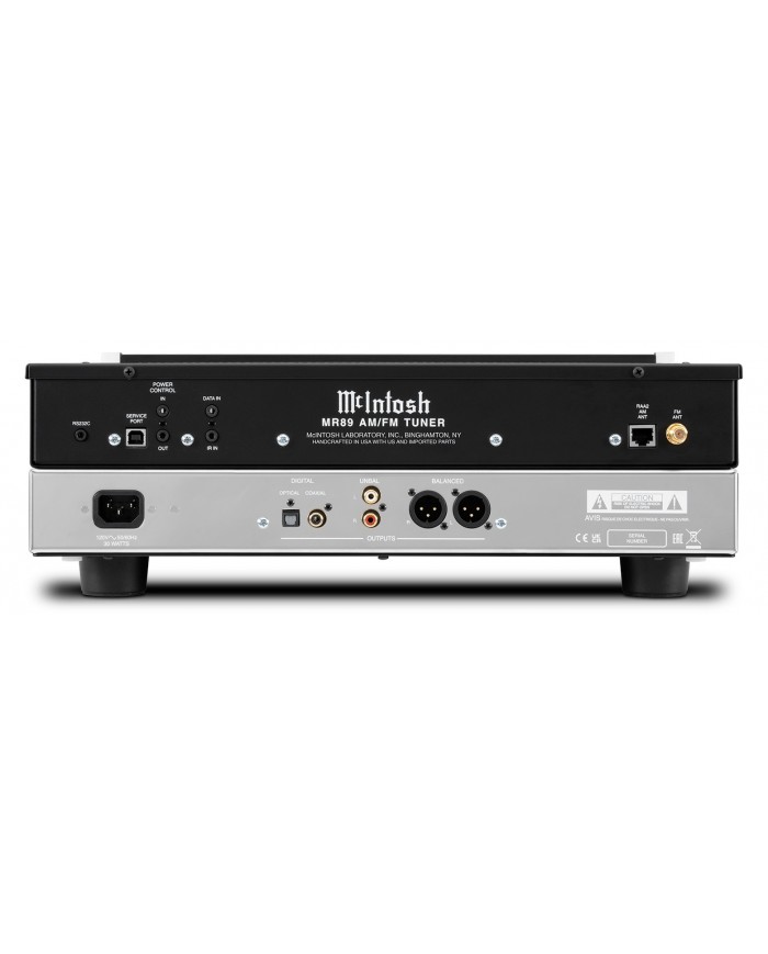 McIntosh MR89 AM/FM Tuner arka bağlantı portları (XLR, dijital, güç)