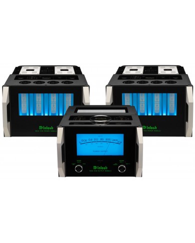 McIntosh MC2.1KW Mono Güç Amplifikatörü, mavi VU metreli, siyah