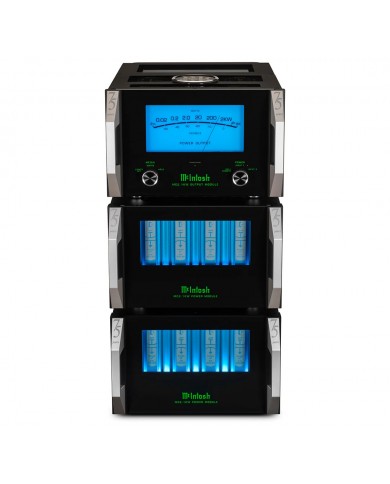 McIntosh MC2.1KW-AN 3 parça amfi, mavi VU metre, siyah kasa.
