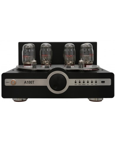 Synthesis A100T Titan siyah entegre lambalı amfi, lüks ses ekipmanı.