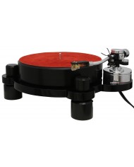 Acoustic Solid Machine Siyah pikap, kırmızı mat, krom tonearm, hi-fi.