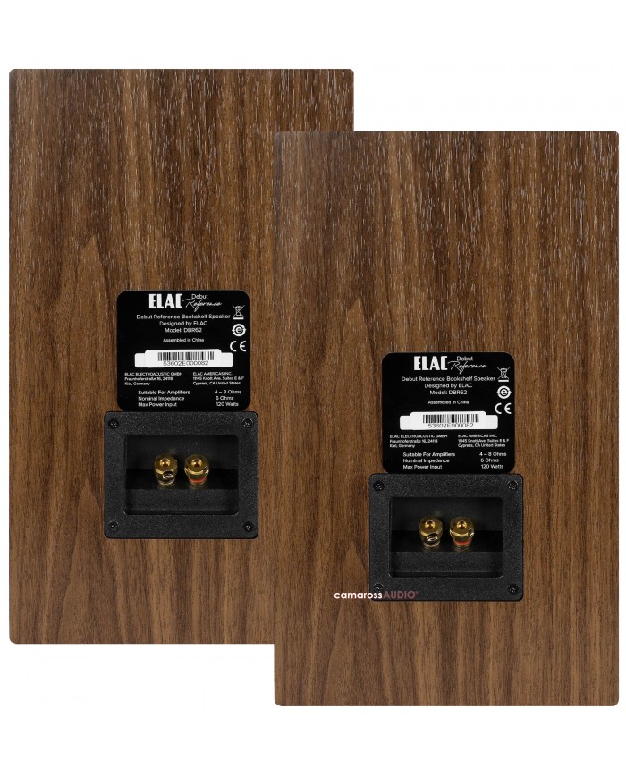ELAC Debut Reference DBR62 Ceviz Ahşap Kitaplık Hoparlör Arka Bağlantı Noktaları