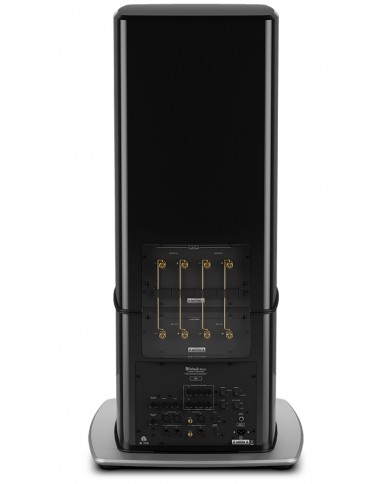 McIntosh PS1K Subwoofer siyah parlak arka panel ve altın kaplama bağlantı terminalleri.