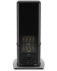 McIntosh PS1K Subwoofer siyah parlak arka panel ve altın kaplama bağlantı terminalleri.