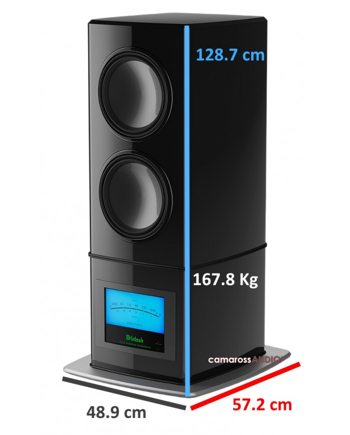 McIntosh PS1K Siyah Güçlü Subwoofer Boyut ve Ağırlık Ölçüleri