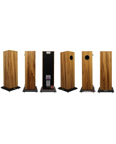 Stirling AB-2 Bass Extenders for LS3/5a, ahşap kaplama hoparlör arka görünüm.