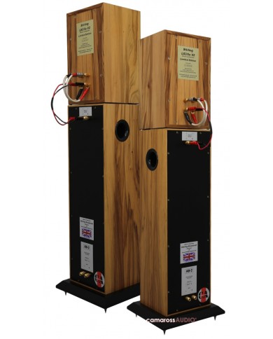Stirling LS3/5a V2 LTD AB-2 Bass Extenders ahşap kaplama hoparlör arkası.