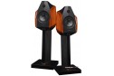 Sonus faber Ex3ma hoparlör, ahşap yan panel ve siyah stand.
