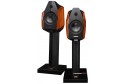 Sonus Faber Ex3ma hoparlör, ahşap ve siyah renkli şık standlı.