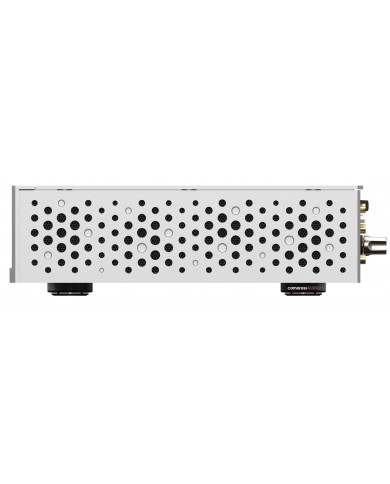 Matrix Audio MD-1 Streamer Amplifier gümüş yan görünüm havalandırmalı kasa