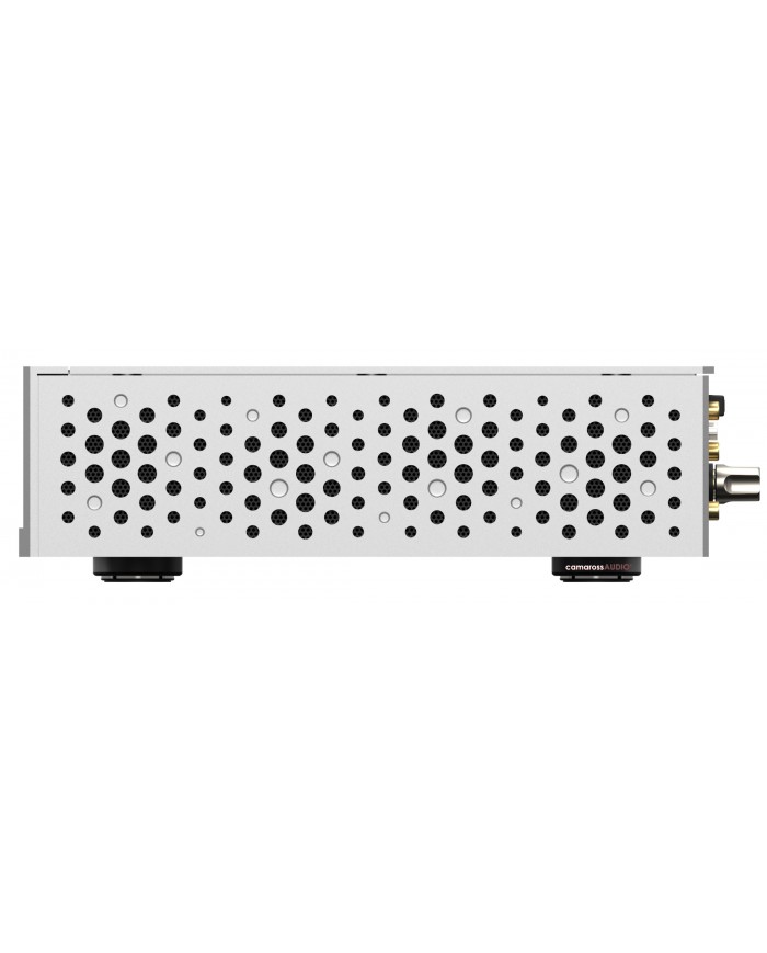 Matrix Audio MD-1 Streamer Amplifier gümüş yan görünüm havalandırmalı kasa