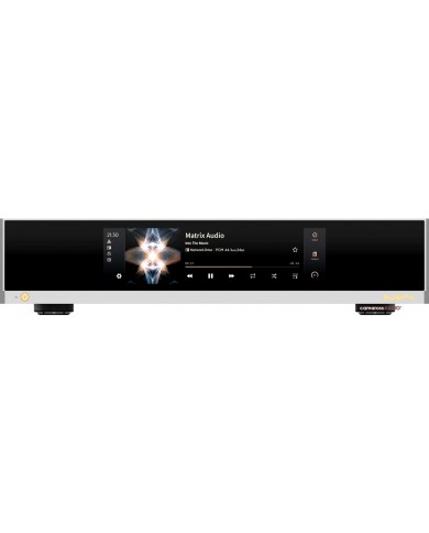 Matrix Audio MD-1 Streamer & Amplifier gümüş renkli, ekranlı Hi-Fi cihazı