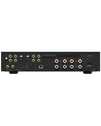 Matrix Audio MD-1P Streamer Amplifier arka bağlantı portları siyah kasa