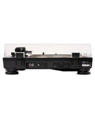 Vestlyd PRO T2 Direct Drive Turntable siyah arka bağlantı noktaları ve kapak.