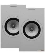 KEF Q3 Meta hoparlör, açık gri renkli, Uni-Q sürücülü hoparlör çifti.