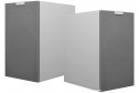 KEF Q3 Meta beyaz hoparlör, gri kumaş ızgaralı, kompakt Hi-Fi ses sistemi.