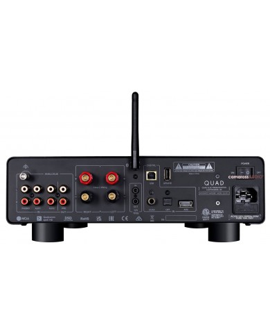 Quad 3 Entegre Amplifikatör arka bağlantı portları, siyah, MQA ve aptX HD destekli.