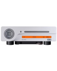 QUAD 3CDT gümüş renkli CD çalar, hi-fi ses bileşeni önden görünüm.
