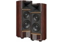 JBL Summit Pumori lüks ahşap kaplama hi-fi hoparlör çifti, siyah karbon fiber detaylı.