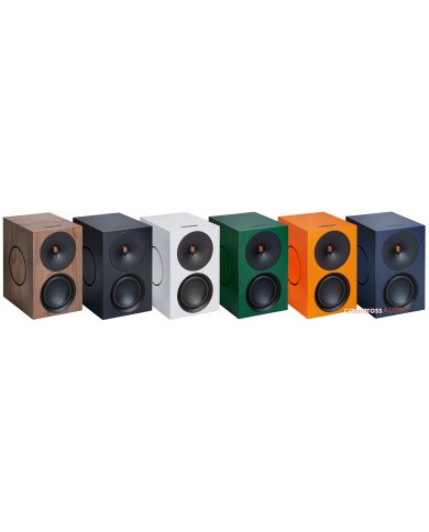Cambridge Audio L/R X hoparlör renk seçenekleri (ceviz, siyah, beyaz, yeşil, turuncu, mavi)
