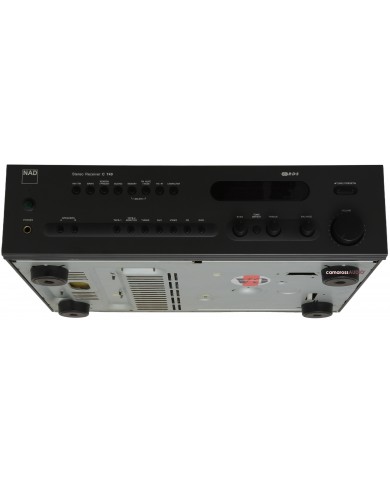NAD C740 Stereo Receiver siyah renkli, RDS özellikli, ön panel görünümü.