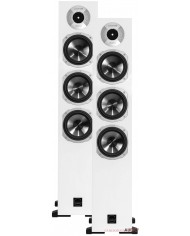 Quadral Signum 70 beyaz hoparlör çifti, metal konili woofer ve tweeter.