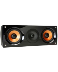 Pure Acoustics Supernova C hoparlör, siyah parlak kasa, turuncu woofer.