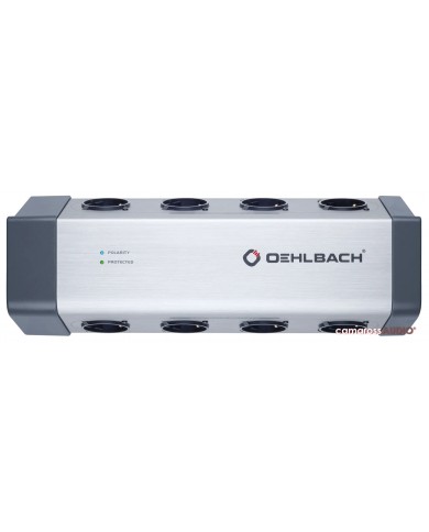 OEHLBACH Powersocket 908, 8 çıkışlı, şık gümüş renkli, modern tasarımlı güç dağıtıcı.