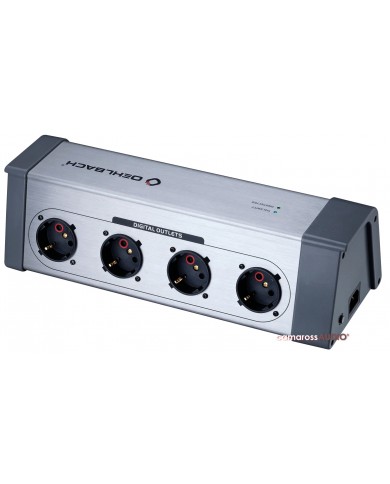 OEHLBACH Powersocket 908, 4 çıkışlı dijital priz, gümüş renkli, korumalı.