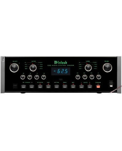 McIntosh C42 Audio Control Center preamplifikatör ön panel, siyah.