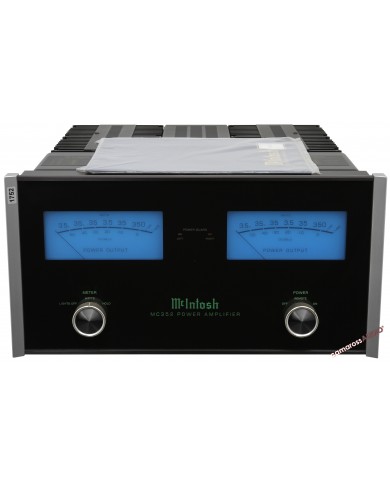 McIntosh MC352 Power Amplifier mavi VU metreli ön panel görünümü