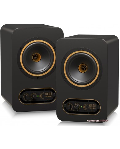 Tannoy GOLD 5 aktif stüdyo monitör hoparlör siyah altın detaylı çift