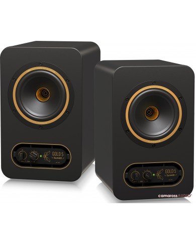 Tannoy GOLD 5 stüdyo monitör hoparlör çifti siyah altın detaylı