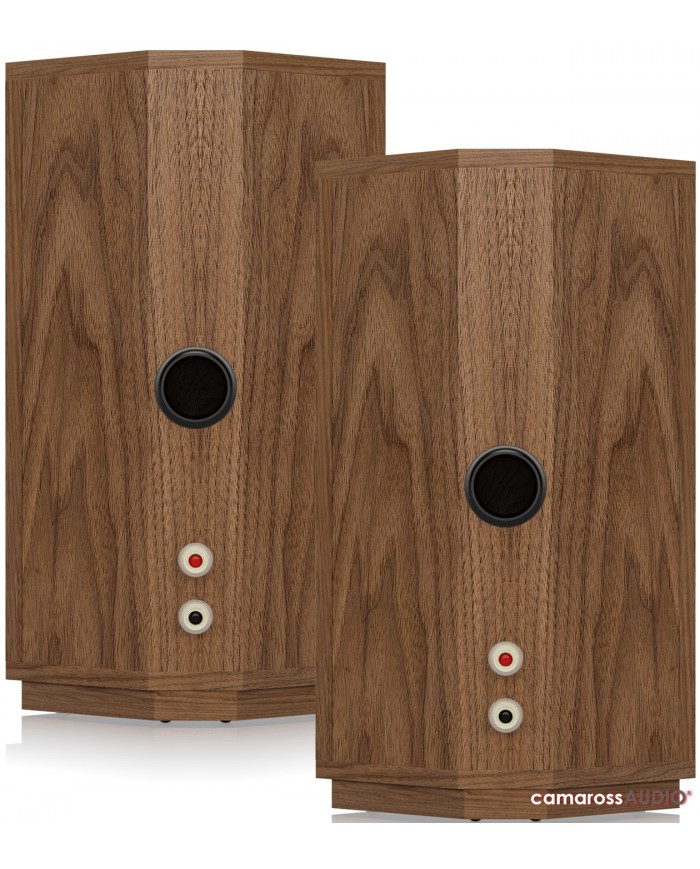 Tannoy AUTOGRAPH MINI-OW ahşap kaplama hoparlör arkası portlu ve terminalli.