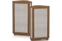 Tannoy AUTOGRAPH MINI-OW ahşap köşe hoparlör çifti, bej kumaş ızgaralı.