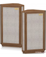 Tannoy AUTOGRAPH MINI-OW ahşap köşe hoparlör çifti, bej kumaş ızgaralı.