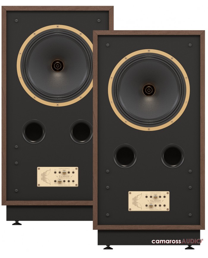 Tannoy CHEVIOT vintage kahverengi ahşap kabinli Hi-Fi hoparlör çifti.