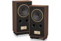 Tannoy CHEVIOT hoparlör, ahşap kaplama, siyah ön panel ve altın detaylar.