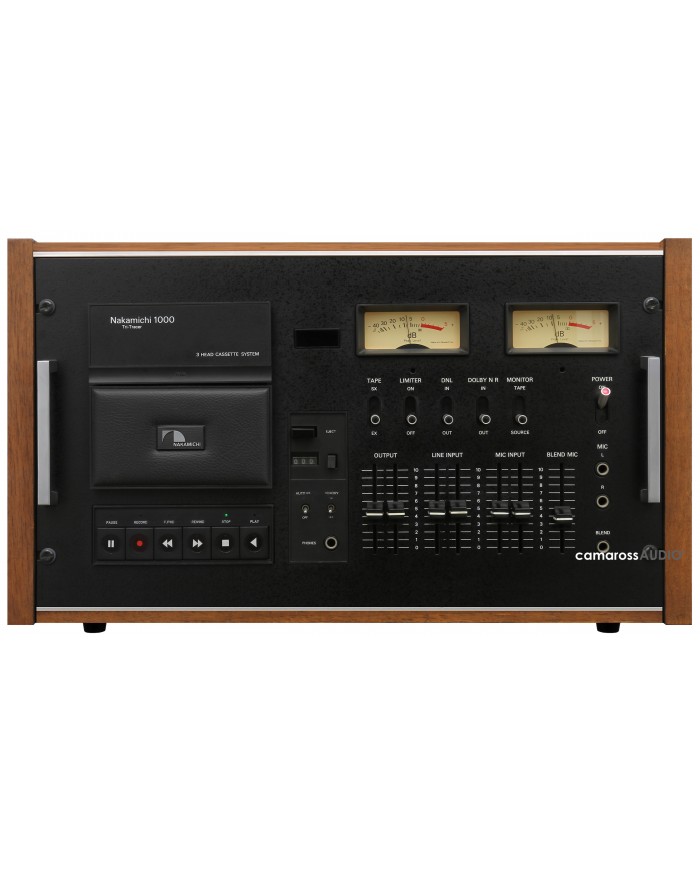 Nakamichi 1000 Tri-Tracer Kaset Çalar, ahşap kasalı retro deck.