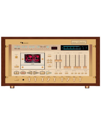 Nakamichi 1000ZXL Limited kaset çalar, ahşap kasalı, vintage ses ekipmanı.