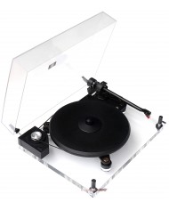 Pro-ject Perspective pikap, şeffaf gövdeli, siyah plaklı, kayışlı döner tabla.